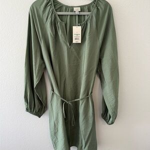 a new day Women's Long Sleeve Dress in Olive Green